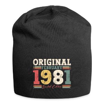 44ème anniversaire cadeau mari Original février 1981 - Bonnet en jersey - noir - Devant