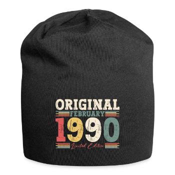 35ème anniversaire cadeau mari Original février 1990 - Bonnet en jersey - noir - Devant