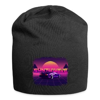 80‘s Synthwave Car Design 🎹🚘 - Jersey-Beanie - Schwarz - Vorne