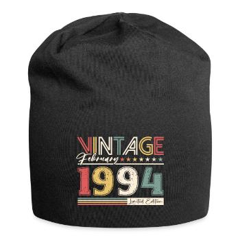 30. Geburtstag Vintage Februar Jahrgang 1994 - Jersey-Beanie - Schwarz - Vorne
