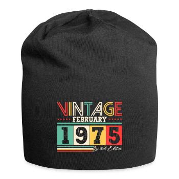 50th Birthday Gift Husband Vintage February 1975 - Jersey Beanie - black - Front