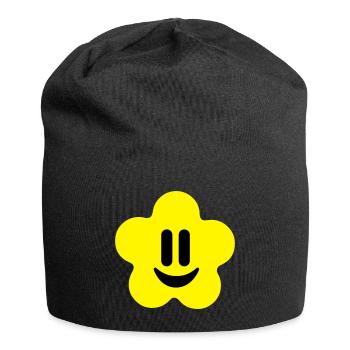 flower power smiley - Bonnet en jersey - noir - Devant