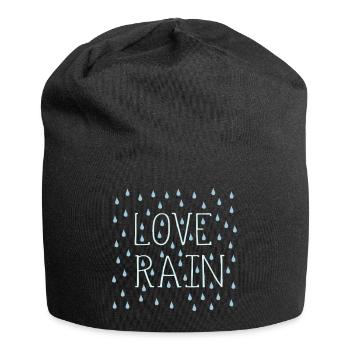 LOVE RAIN TYPO RAINDORPS - Jersey Beanie - black - Front