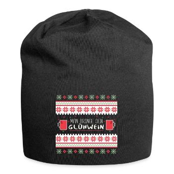 Perfekt für Glühweinliebhaber Weihnachtsstimmung - Jersey-Beanie - Schwarz - Vorne
