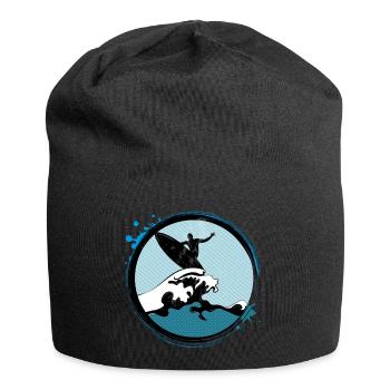 Surfer Patch - Jersey Beanie - black - Front