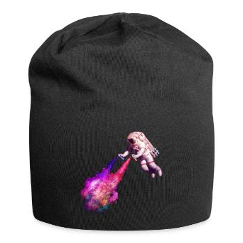 Sternschnuppen - Jersey-Beanie - Schwarz - Vorne