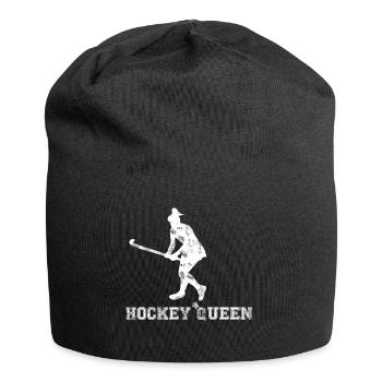 Hockey Reine | Bâton de hockey | Joueur de hockey - Bonnet en jersey - noir - Devant
