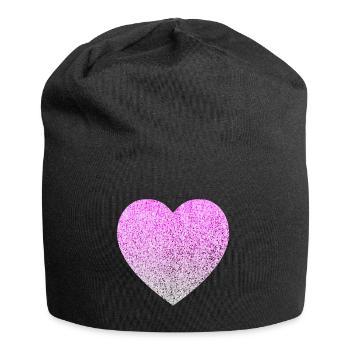 coeur paillettes - Bonnet en jersey - noir - Devant