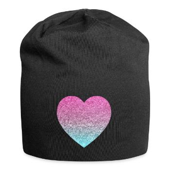 glitter heart - Jersey Beanie - black - Front