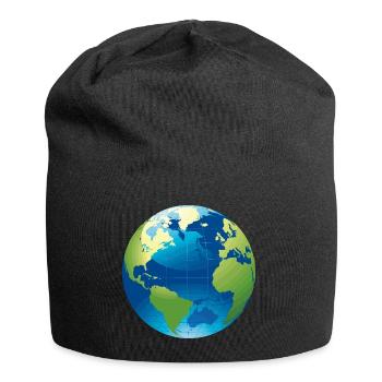 Earth motif as a gift idea - Jersey Beanie - black - Front