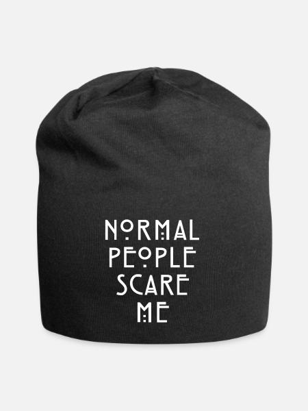 NORMAL PEOPLE SCARE ME - Jersey Beanie - black
