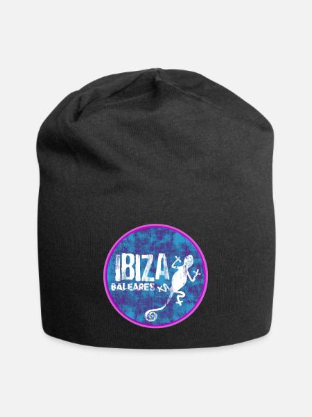 Ibiza Balearen Gecko Design - Jersey-Beanie - Schwarz