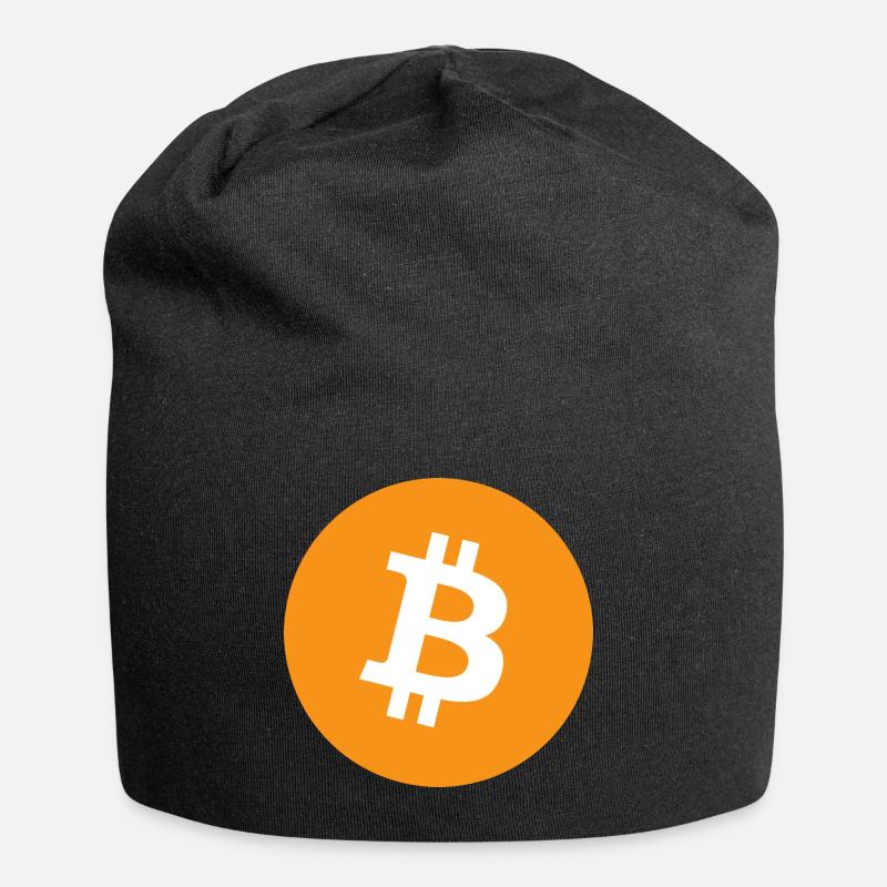 bitcoin Logo - Jersey-Beanie - Schwarz