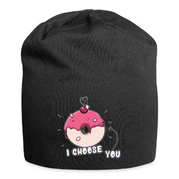 Donut: "JE VOUS CHOISIS" - Bonnet en jersey - noir - Devant