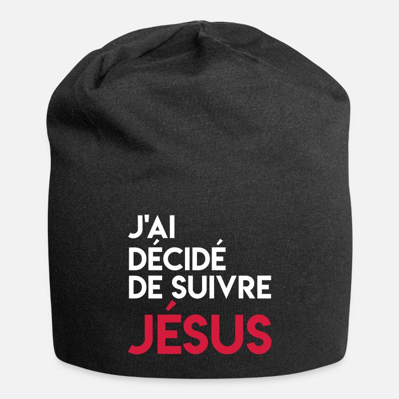 J'ai décidé de suivre Jésus - Bonnet en jersey - noir