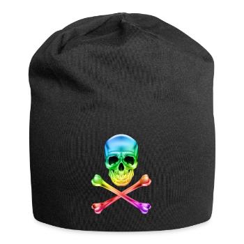 Crâne et os colorés - Bonnet en jersey - noir - Devant