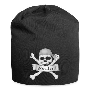 Crâne de pirate - Bonnet en jersey - noir - Devant