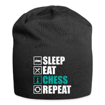 Schach - Jersey-Beanie - Schwarz - Vorne