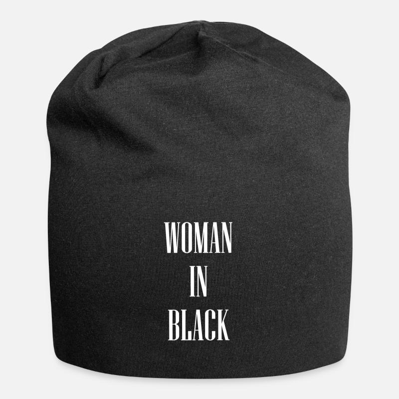 Femme en noir blanc - Bonnet en jersey - noir