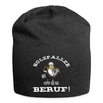 Bûcheron plus qu'un travail! blanc / jaune - Bonnet en jersey - noir - Devant