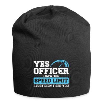 Racing car driving fast racing car turbo sports car - Jersey Beanie - black - Front