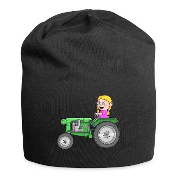 Traktor Kinder - Jersey-Beanie - Schwarz - Vorne