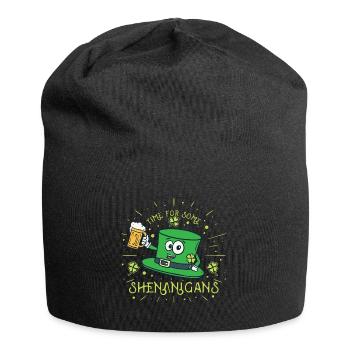 St Patricks Day Irland Party Shamrock Kleeblatt - Jersey-Beanie - Schwarz - Vorne