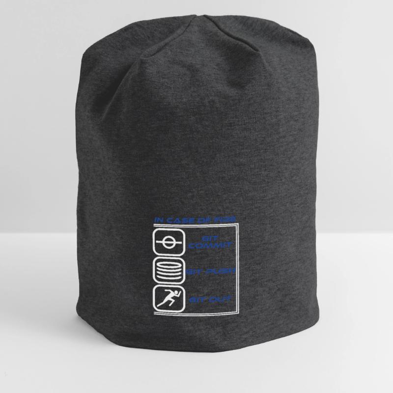 "En cas de feu Git Commit Git Push Git Out" Bonnet en jersey