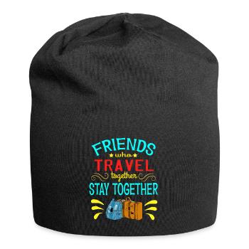 Mit Freunden reisen? Ein schönes reisendes Design - Jersey-Beanie - Schwarz - Vorne