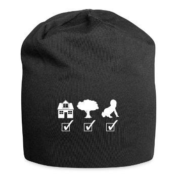 Life Tasks - House / Tree / Son Shirt - Jersey Beanie - black - Front
