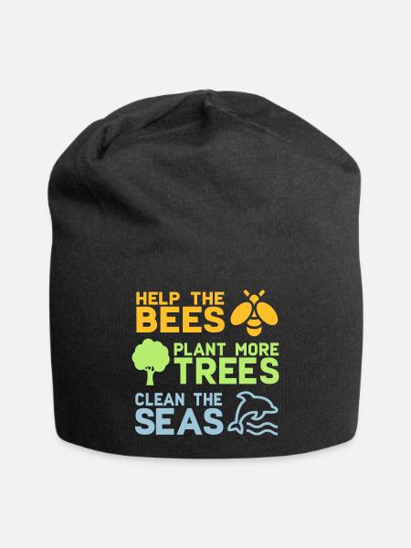 Help the Bees Plant More Trees | Wald Bäume Natur - Jersey-Beanie - Schwarz