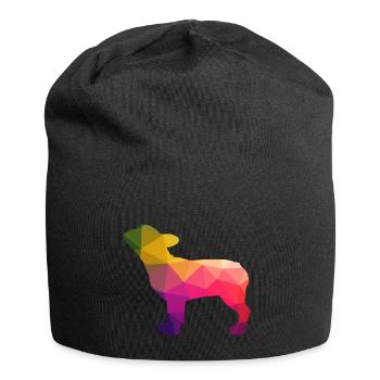 Frenchie French Bulldog Regenbogen bunt - Jersey-Beanie - Schwarz - Vorne