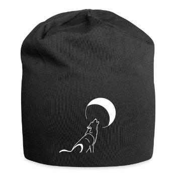 Howling Wolf, Moon - Jersey Beanie - black - Front