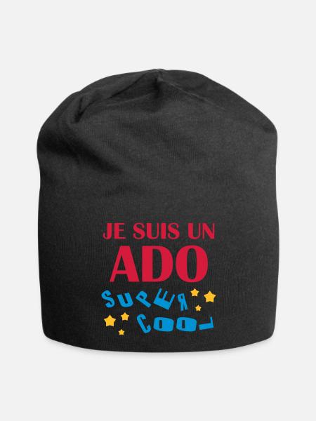 adolescent / enfant / ado / adolescente - Bonnet en jersey - noir