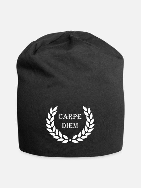 Carpe Diem - White - Jersey-Beanie - Schwarz