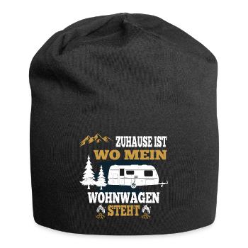 Zuhause ist wo mein Wohnwagen steht - Jersey-Beanie - Schwarz - Vorne
