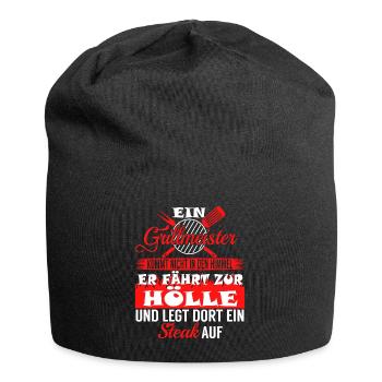 "Ein Grillmaster Kommt Nicht In Den Himmel Er - Jersey Beanie - black - Front
