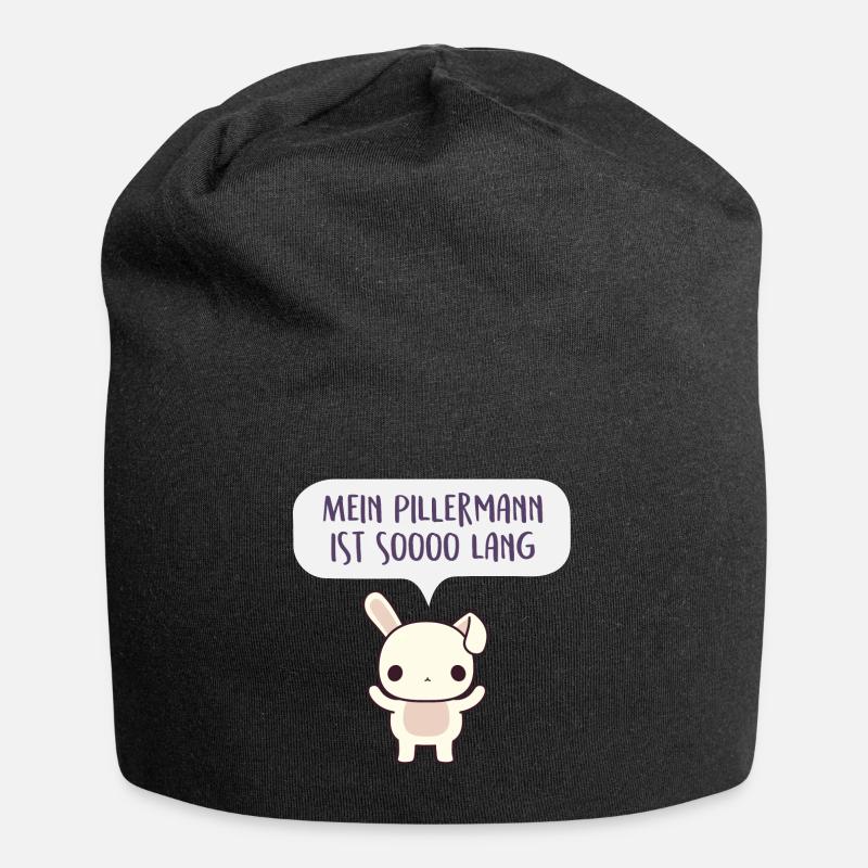Mein Pillermann ist soooo lang - Jersey-Beanie - Schwarz