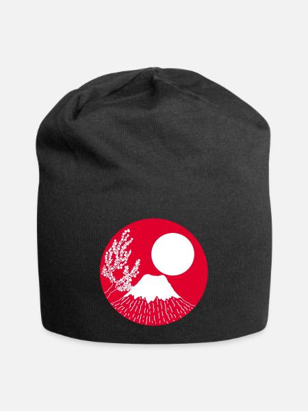 Mont fuji manga - Bonnet en jersey - noir
