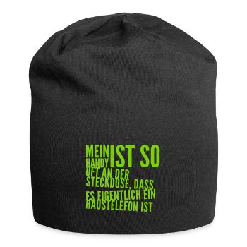 mein Handy ist oft an der Steckdose - Jersey-Beanie - Schwarz - Vorne