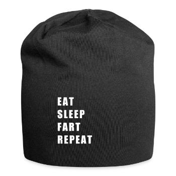Eat sleep fart repeat - Jersey-Beanie - Schwarz - Vorne