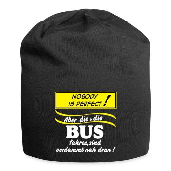 Busfahrer Bus Omnibus Kraftfahrer Nobody (25) - Jersey-Beanie - Schwarz - Vorne