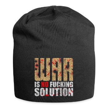 War is no solution | Krieg ist keine Lösung - Jersey-Beanie - Schwarz - Vorne