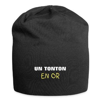 un tonton en or cadeau anniversaire t shirt - Bonnet en jersey - noir - Devant