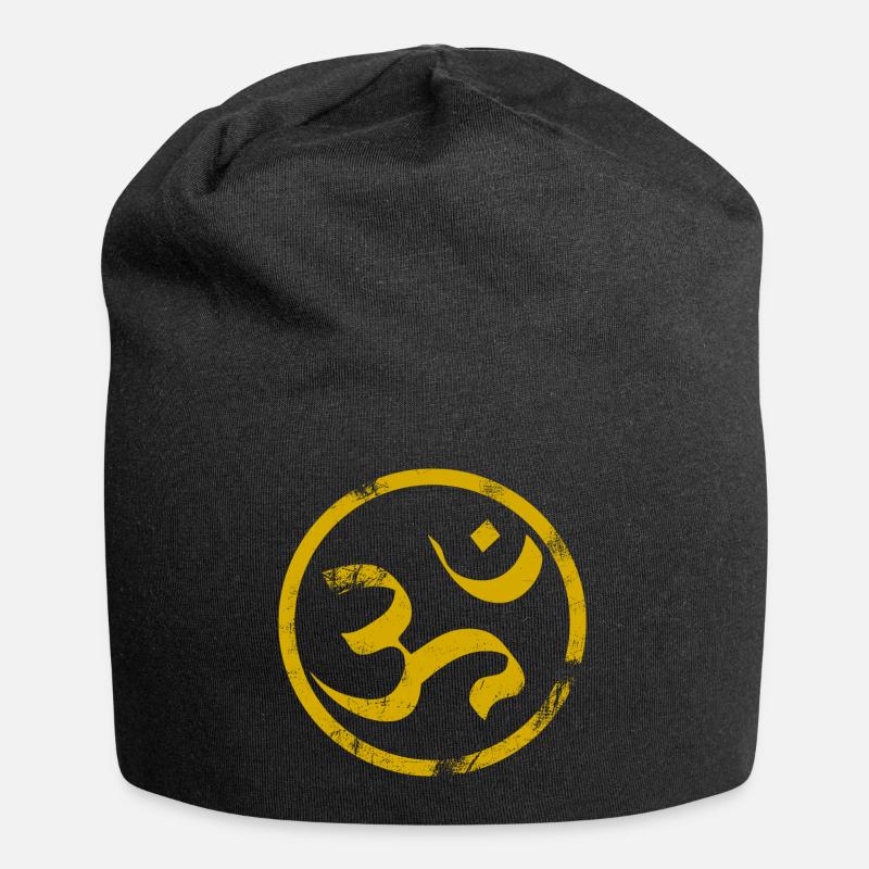Om sanskrit - Bonnet en jersey - noir