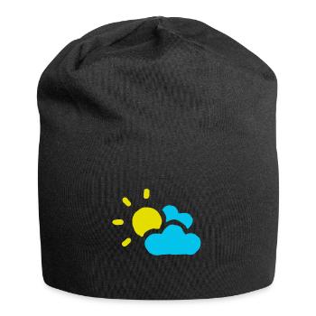 Nuageux soleil nuages ciel été printemps - Bonnet en jersey - noir - Devant