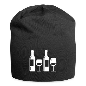 Flaschen - Jersey-Beanie - Schwarz - Vorne