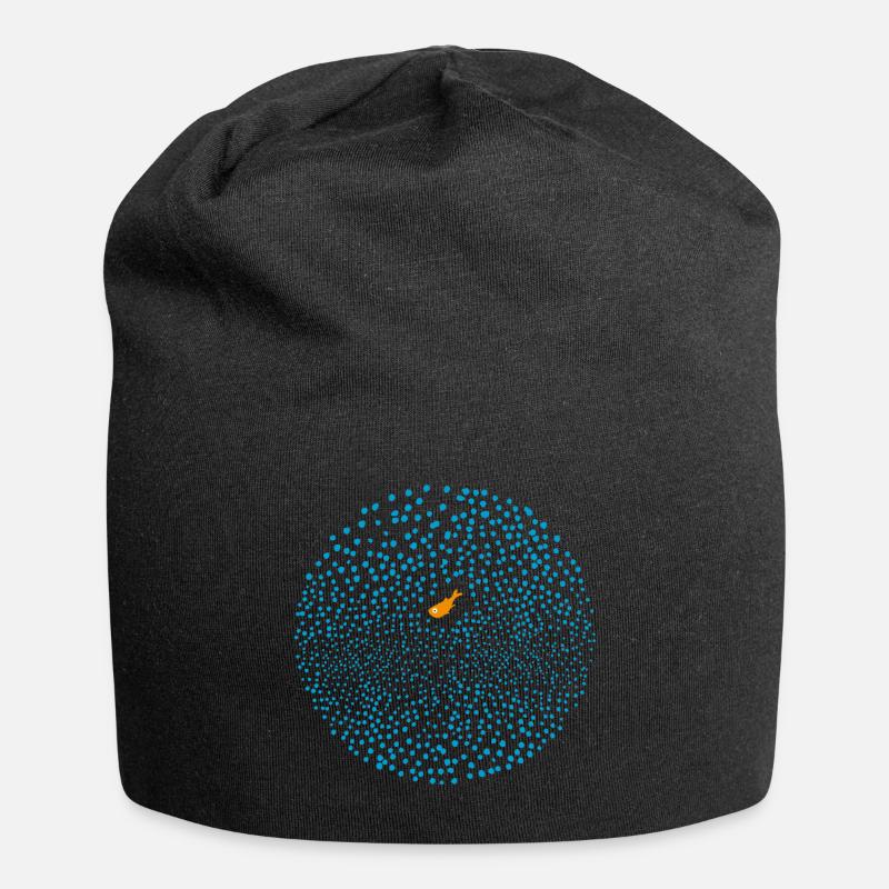 Fisch im Meer - Jersey-Beanie - Schwarz