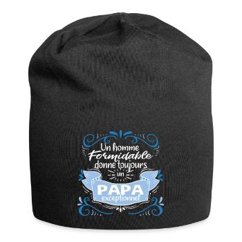 Homme papa exceptionnel. Cadeau fête des pères - Bonnet en jersey - noir - Devant