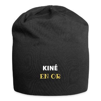 t shirt kine en or cadeau noel kinésithérapeute - Bonnet en jersey - noir - Devant